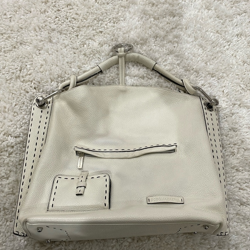BCBG MaxAzria Hobo Tote Cream Shoulder Bag